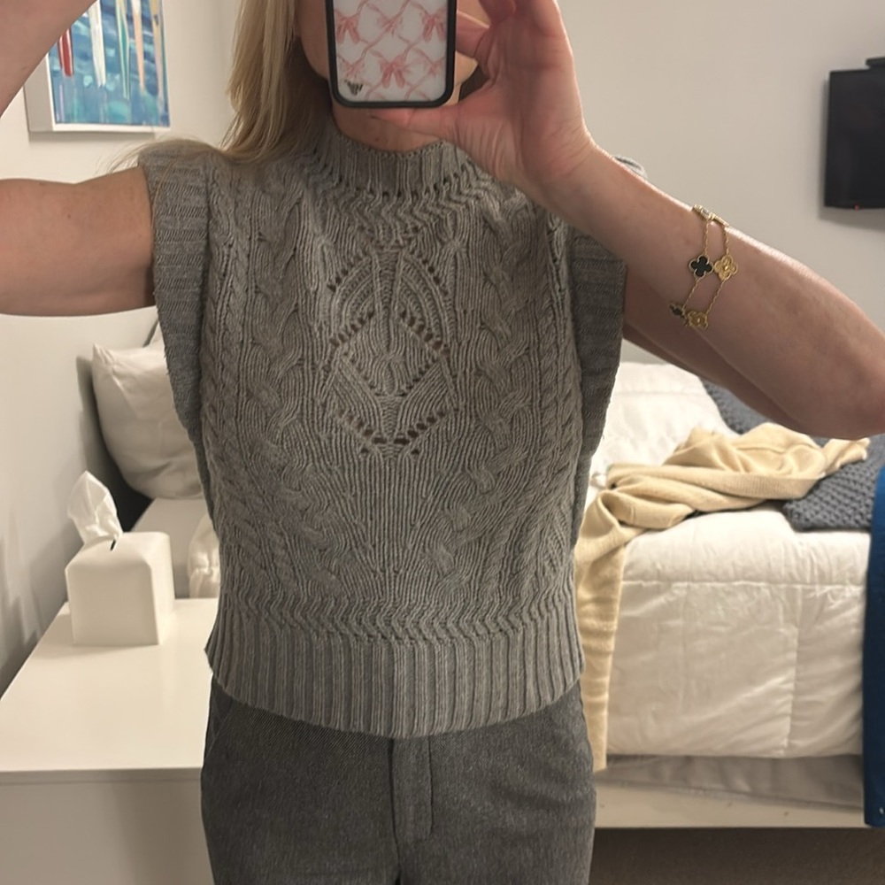 VERONICA BEARD sweater wool/viscose/nylonn/cashmere) grey knit sz/SMALL